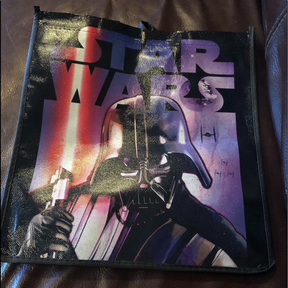 Disney Star Wars Action Figure Reusable Shopping Tote Bag New 12.5x13”.